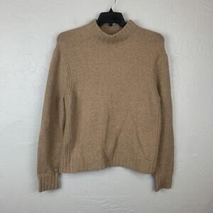 Point Sur Sweater Womens XL Beige Merino Alpaca Mock Neck Raglan Knit Pullover